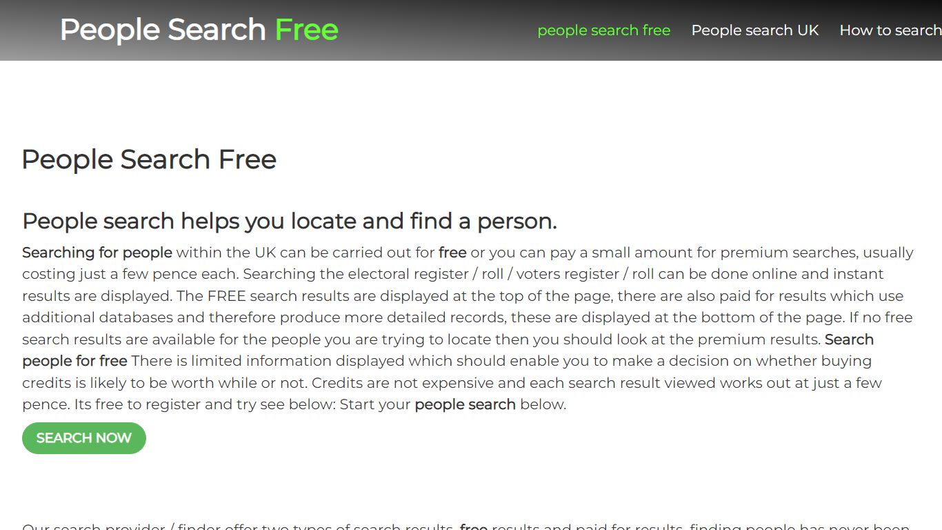 Search for people for free in the UK - 2021 people search